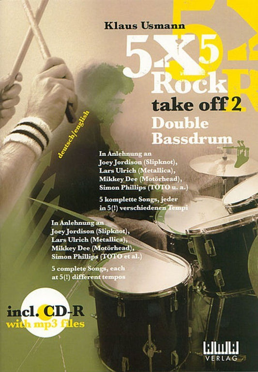 5 X 5 Rock Take Off 2 Double Bassdruming Bk/Cd