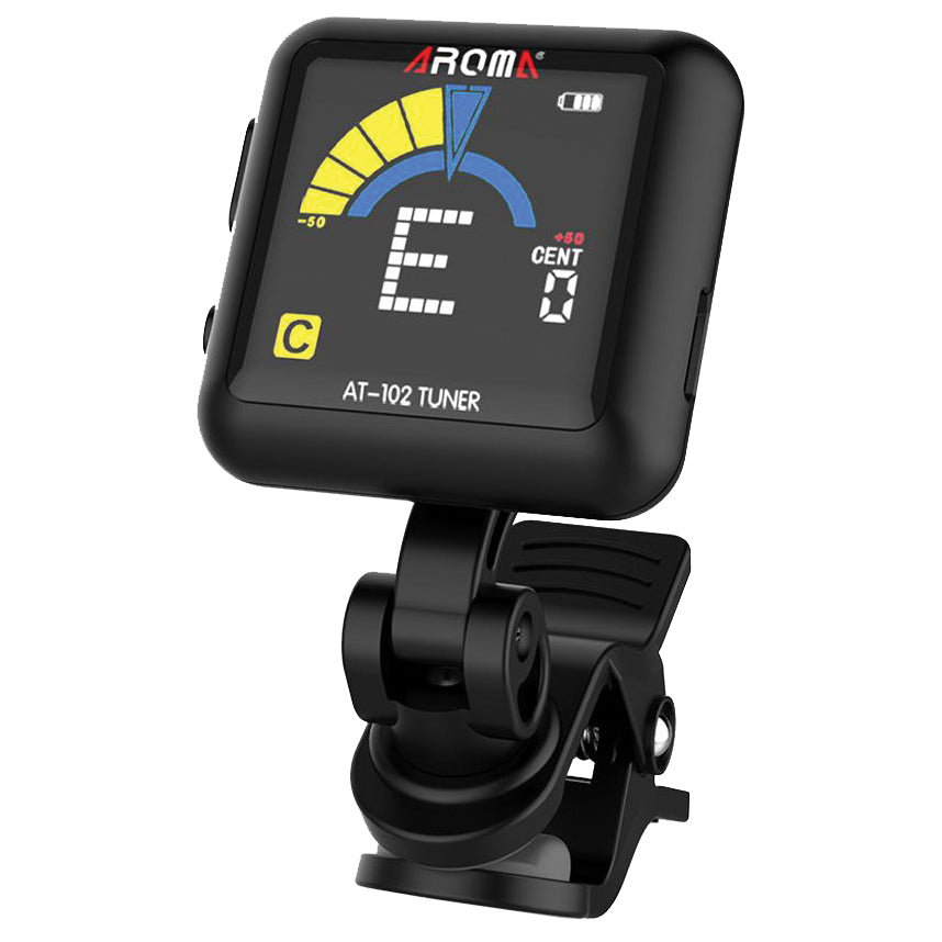 Aroma AT102 Rechargeable Chromatic Clip-on Tuner (Black)