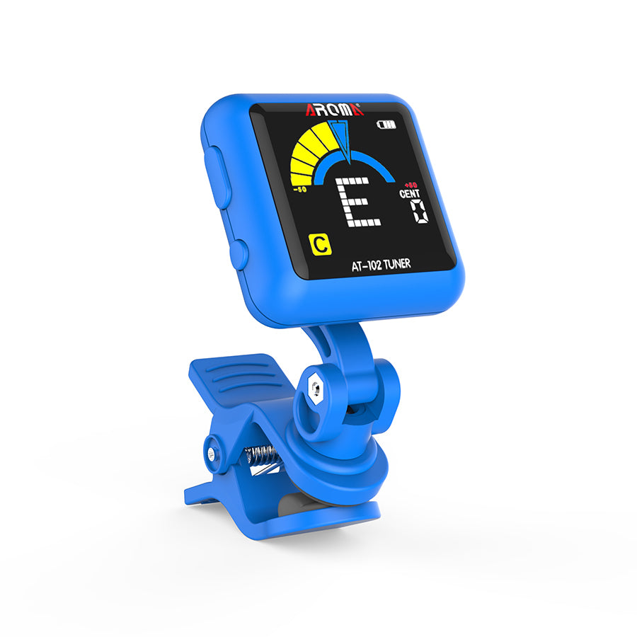 Aroma AT102 Rechargeable Chromatic Clip-on Tuner (Blue)