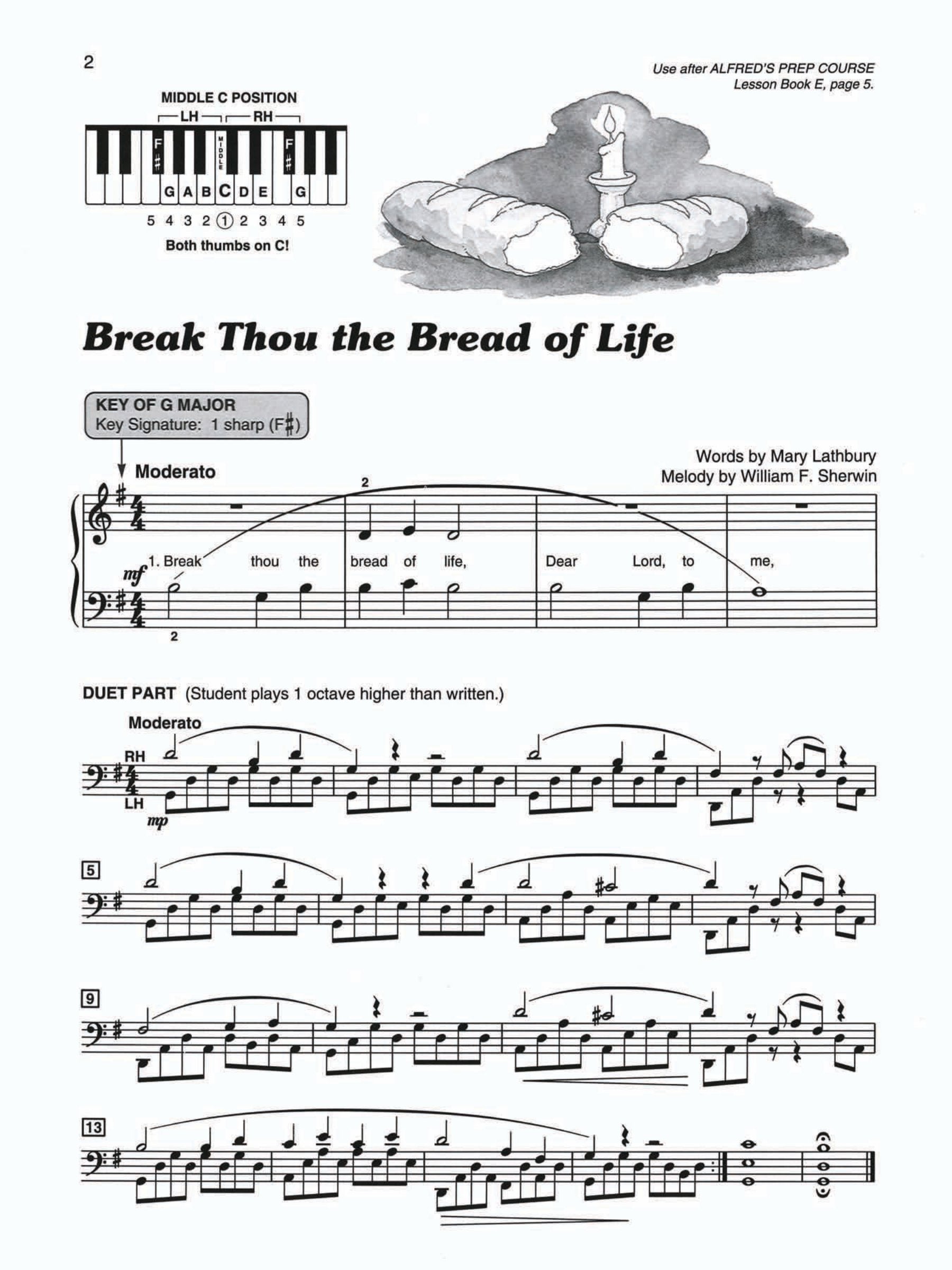 Alfred's Basic Piano Prep Course - Sacred Solo Level E Book