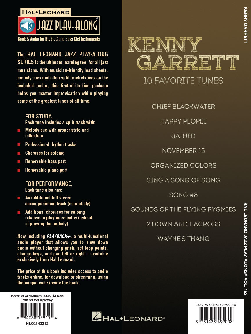 Kenny Garrett Jazz Play Along Volume 153 Book/Ola