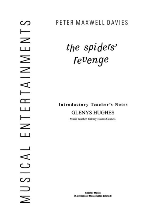 Maxwell Davies Spiders Revenge Tch.Bk