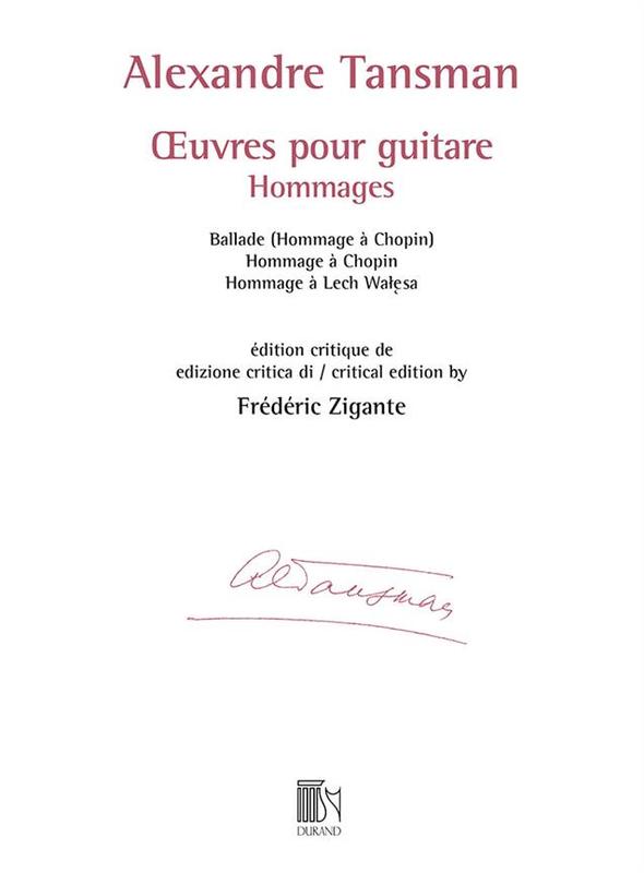 Alexandre Tansman - Works For Guitar Hommages