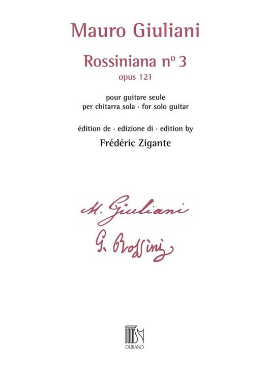 Giuliani - Rossiniana No 3 Op 121 For Solo Guitar