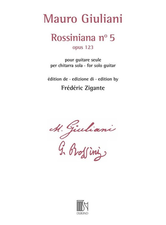 Giuliani - Rossiniana No 5 Op 123 For Solo Guitar