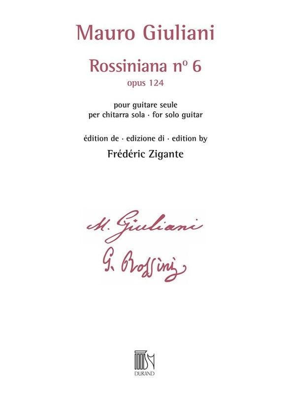 Giuliani - Rossiniana No 6 Op 124 For Solo Guitar