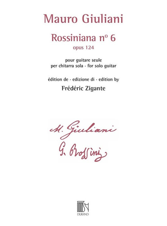 Giuliani - Rossiniana No 6 Op 124 For Solo Guitar