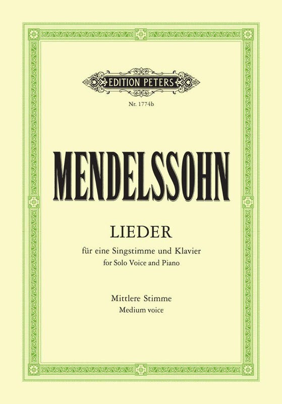 Mendelssohn - Complete Songs Medium Voice