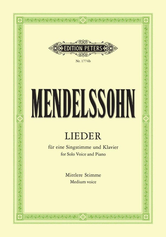 Mendelssohn - Complete Songs Medium Voice