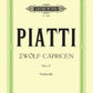 Alfredo Piatti - 12 Caprices Op 25 Cello Book