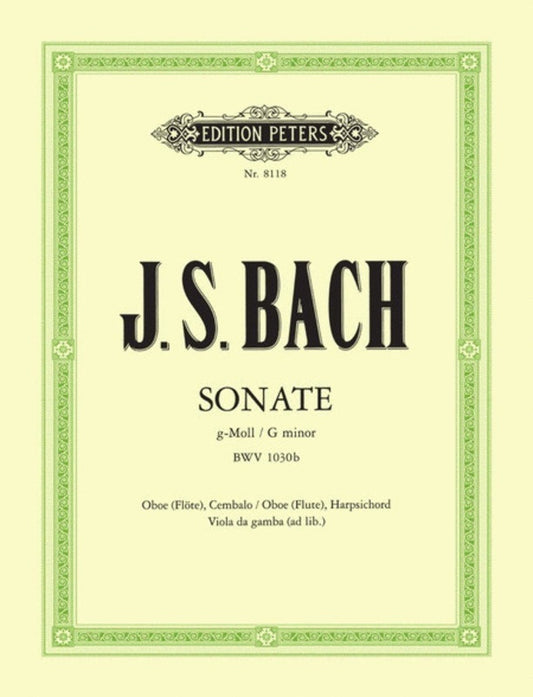 Bach - Sonata G Minor Bwv 1030B For Oboe (Flute)/Piano