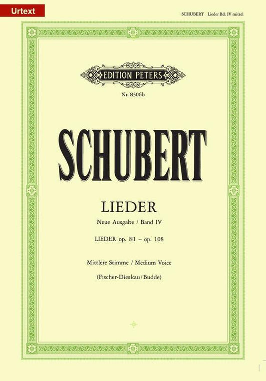 Schubert - Songs Vol 4 Medium Voice