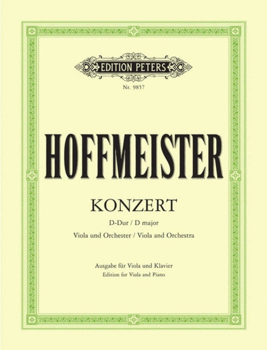 Hoffmeister - Concerto In D Viola/Piano