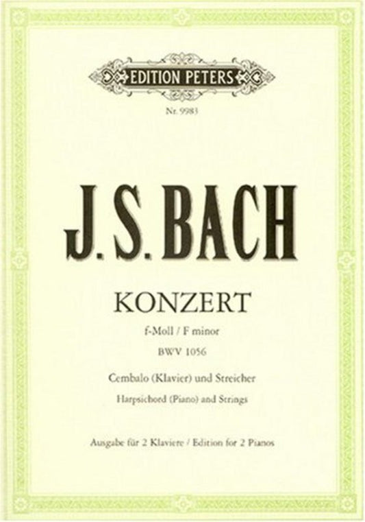 Concerto No 5 Bwv 1056 F Min 2 Pno 4 Hand Urtext