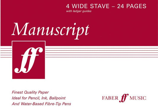 Manuscript A5 4-Stave Wide 24Pp White