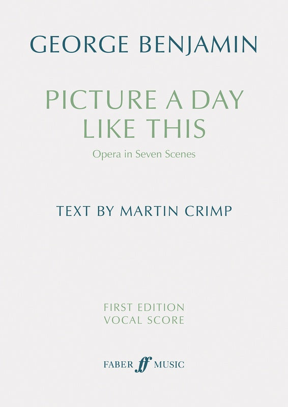 Benjamin - Picture A Day Like This 1St Edition Vocal Score