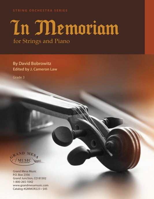 In Memoriam For Piano/So3 Sc/Pts