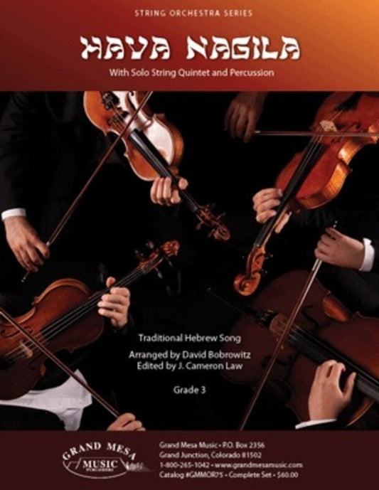 Hava Nagila Solo String Quintet & Percussion Grade 3 Score/Parts