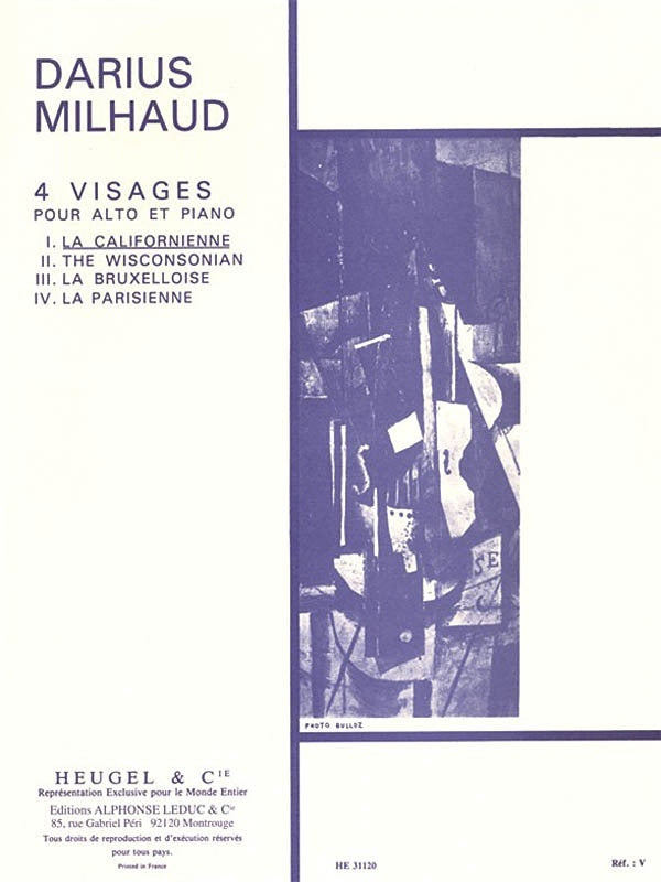 Milhaud - 4 Visages 1 - La Californienne Viola/Piano