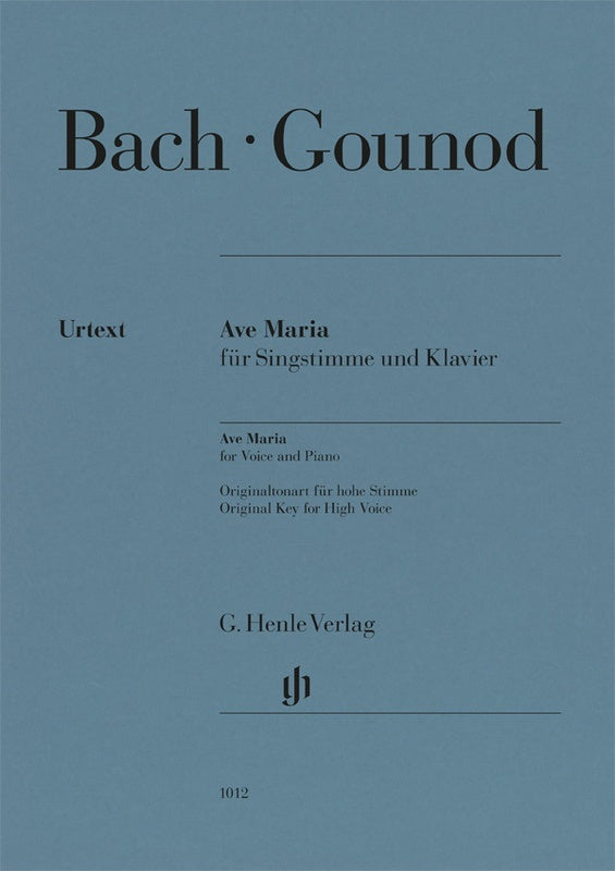 Bach/Gounod - Ave Maria Original Key For High Voice/Piano
