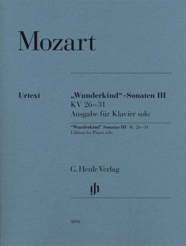Wunderkind Sonatas Bk 3 K 26-31 Urtext
