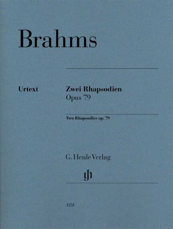 Brahms - 2 Rhapsodies Op 79 For Piano