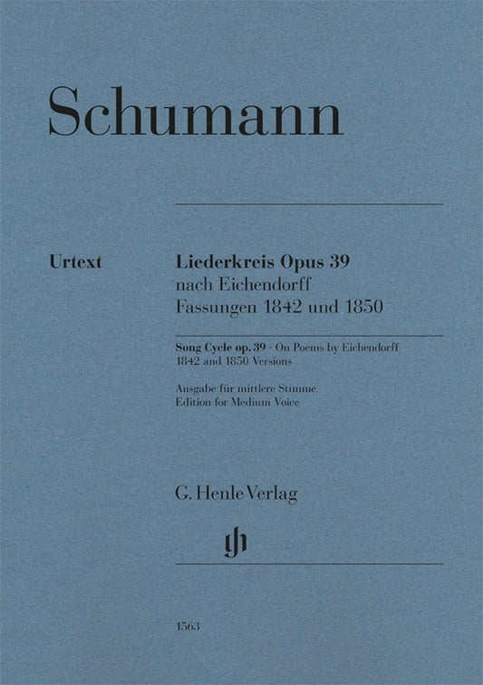 Schumann - Liederkreis Op 39 For Medium Voice/Piano