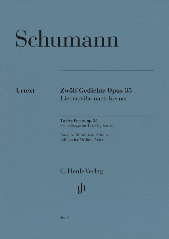 Schumann - 12 Poems Op 35 For Medium Voice/Piano