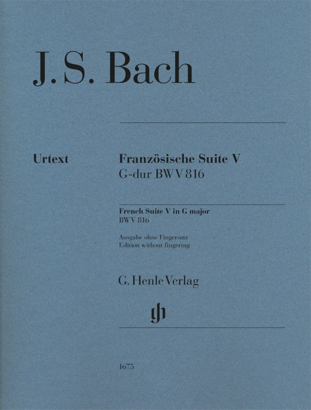 Bach - French Suite No 5 G Major Bwv 816 No Fingering