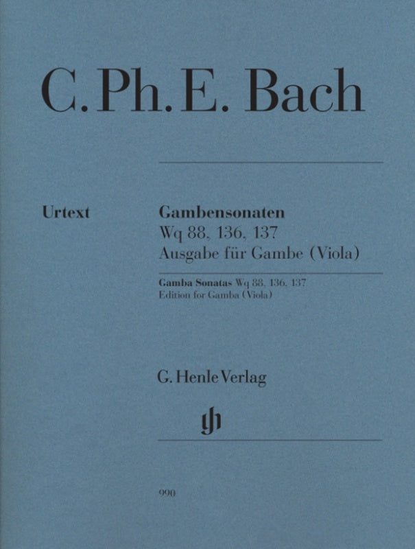 Gamba Sonatas W 88 136 137 Vla Urtext