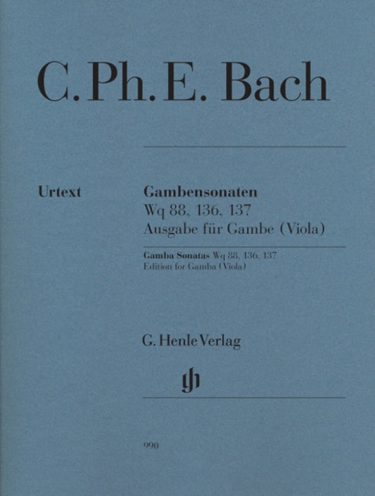 Gamba Sonatas W 88 136 137 Vla Urtext