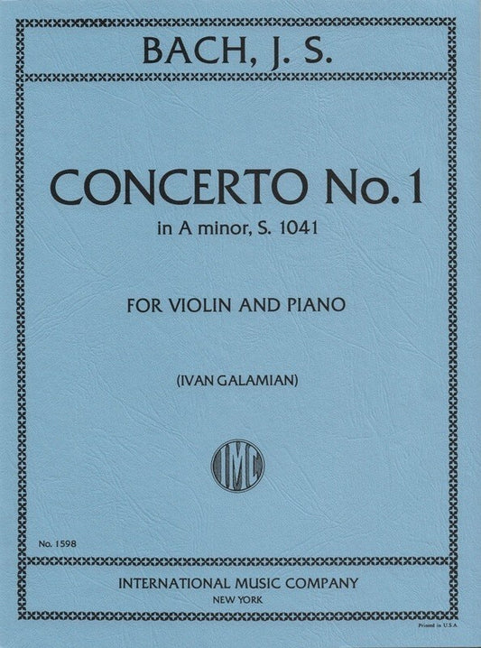 Bach - Concerto Bwv 1041 A Min Violin/Piano Ed Galamian