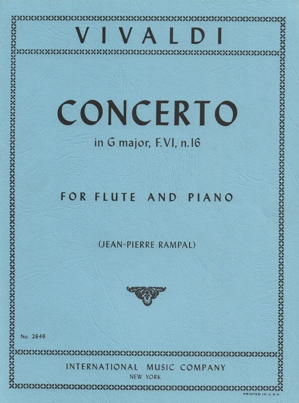 Concerto G Op 10 No 6 F Rv 437 Ed Rampal Fl Pno