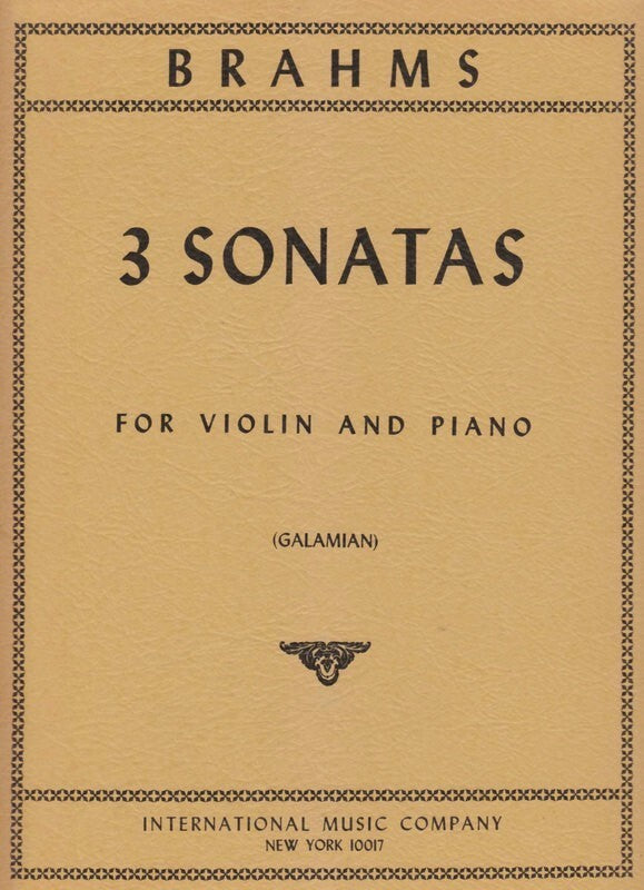 Brahms - 3 Sonatas Op 78 100 108 Violin/Piano Ed Galamian