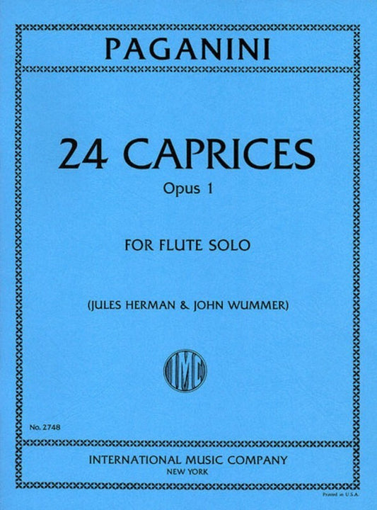 Paganini - 24 Caprices Op 1 Flute Ed Wummer