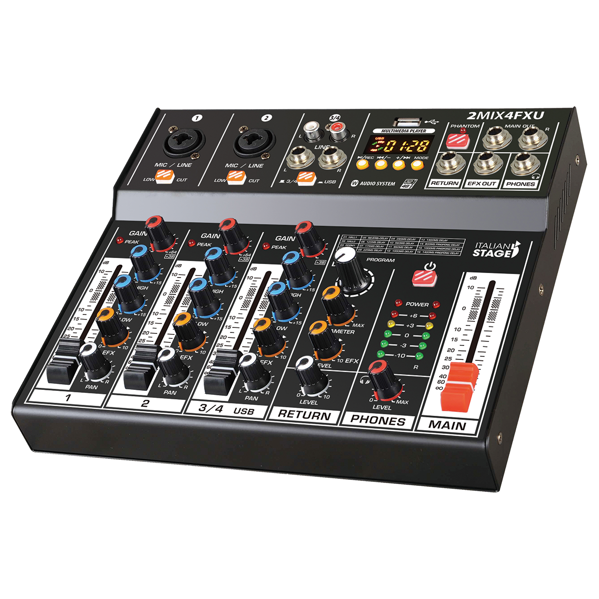 Italian Stage 2MIX4FXU 4-Channel Stereo Mixer