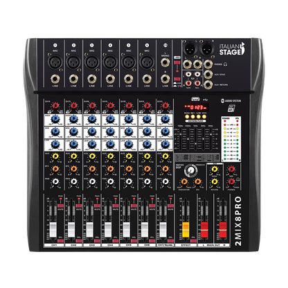 Italian Stage 2MIX8PRO 8-Channel Stereo Mixer