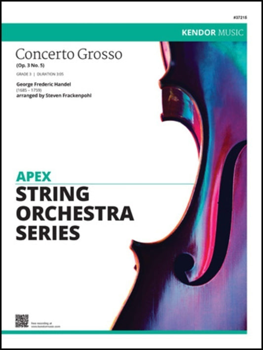 Concerto Grosso Op 3 No 5 So3 Sc/Pts Arr Frackenpohl