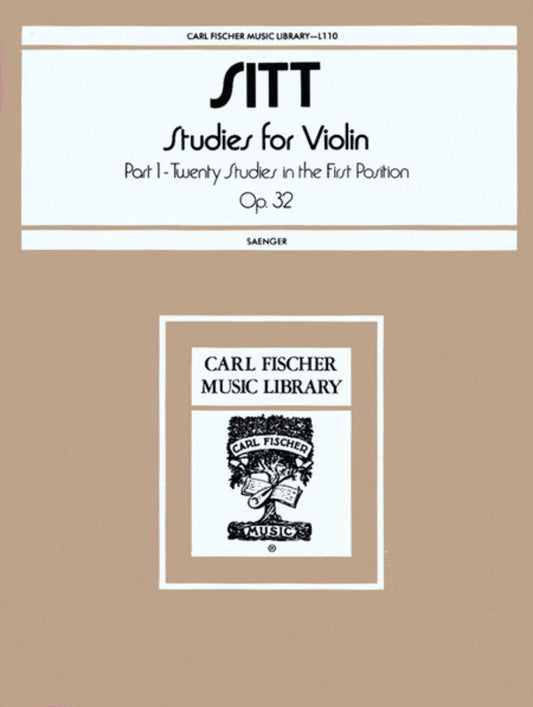 Sitt - Studies Op 32 Bk 1 Nos 1-20 Violin Solo
