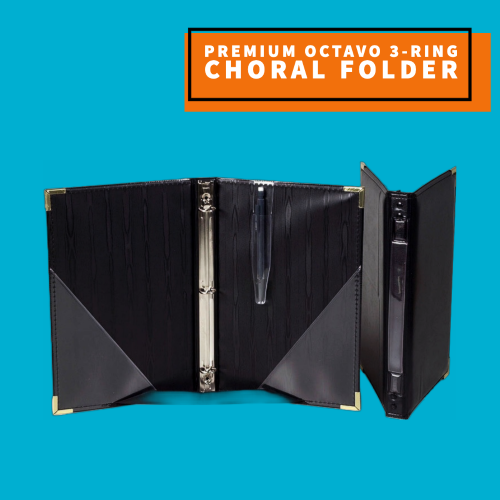 Partition Ring File Premium Octavo Choral 3-Ring Folder with Flat Pockets (19.6cm x 27.9cm ...