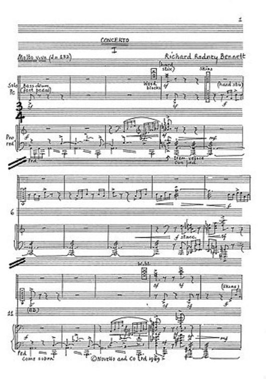 Bennett Rr Percussion Concerto Solo Pt/P - Music2u