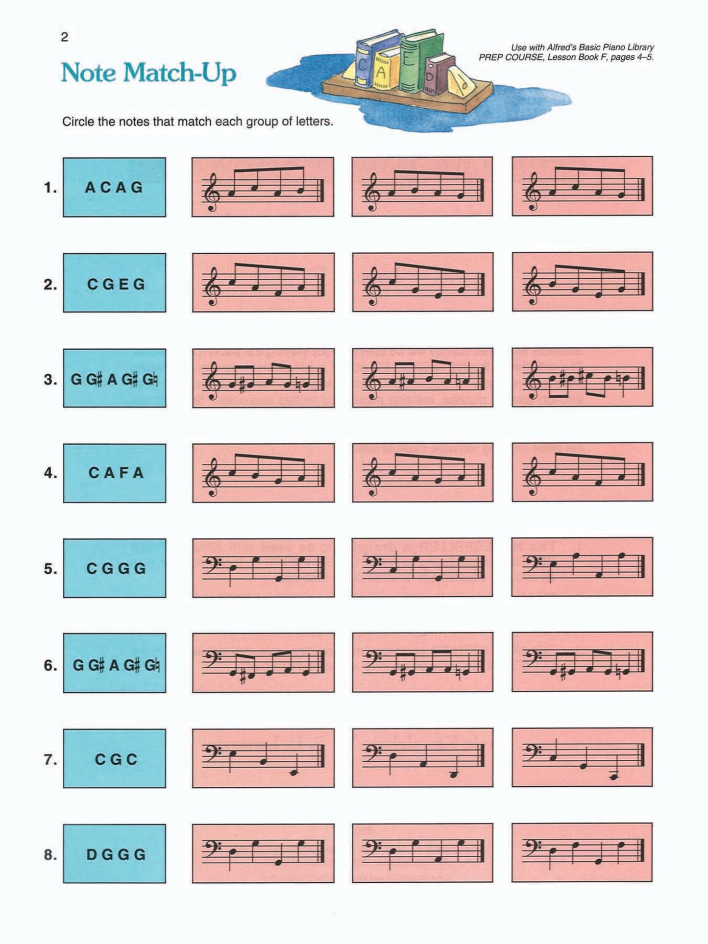 Alfred's Basic Piano Prep Course - Notespeller Level F Book