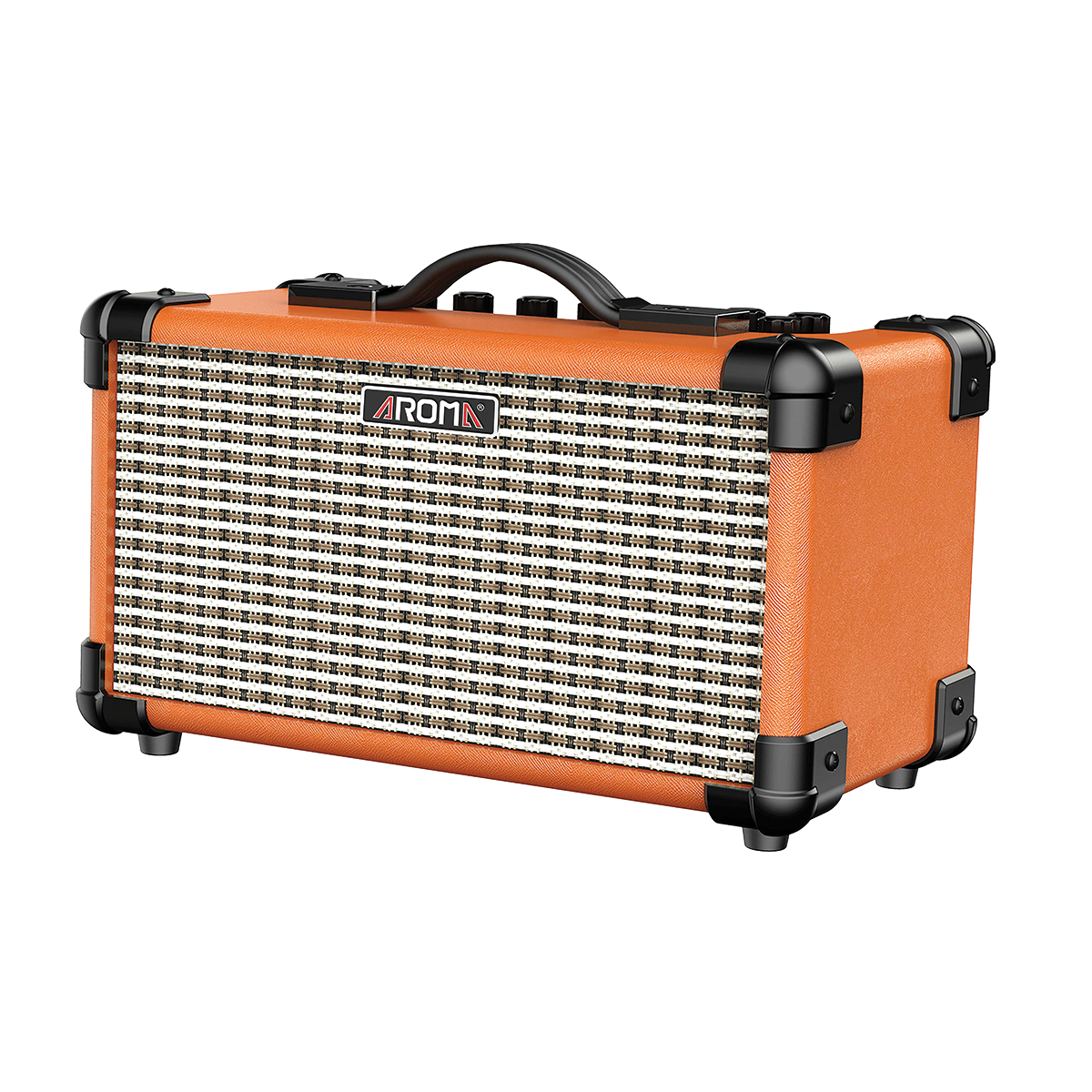 Aroma TM15OR Rechargeable Bluetooth Electric Guitar Amplifier with FX - Orange