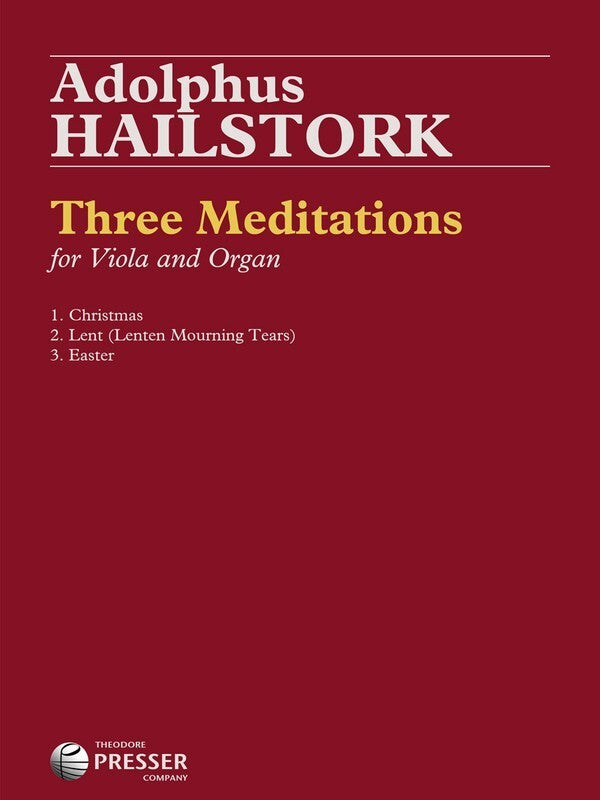 Hailstork - Three Meditations Viola/Organ