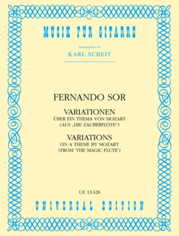 Sor - Variations On A Theme Of Mozart Op 9 For Guitar