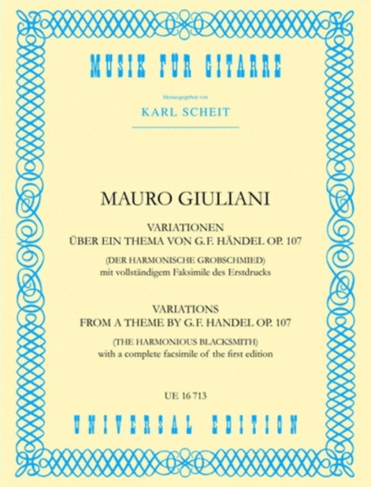 Giuliani - Variations On A Theme Of Handel Op 107 Guitar