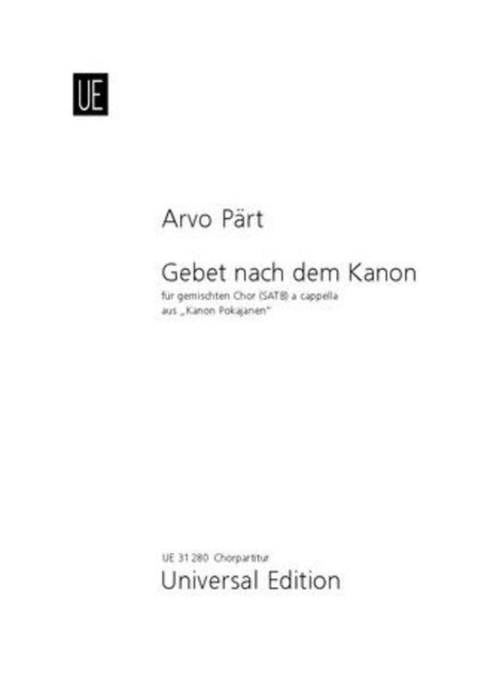 Part - Prayer After The Kanon Satb A Cappella (Min 10)