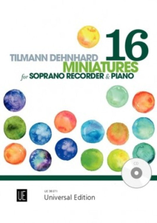 Dehnhard - 16 Miniatures Descant Recorder/Piano Bk/Cd