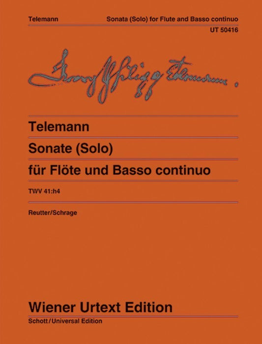 Telemann - Sonata Twv 41:H4 Flute/Piano (Bc)