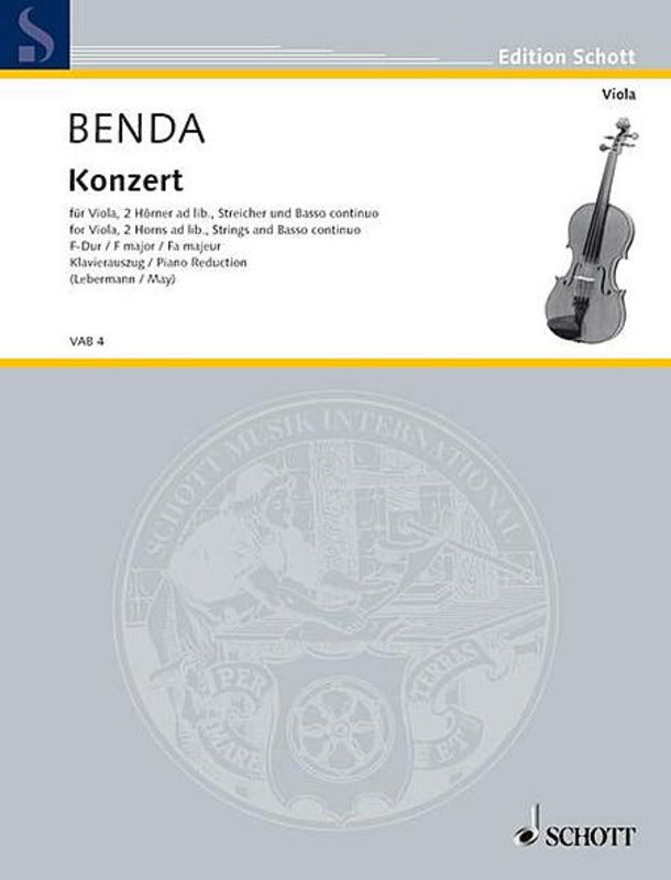Benda - Concerto F Major Viola/Piano